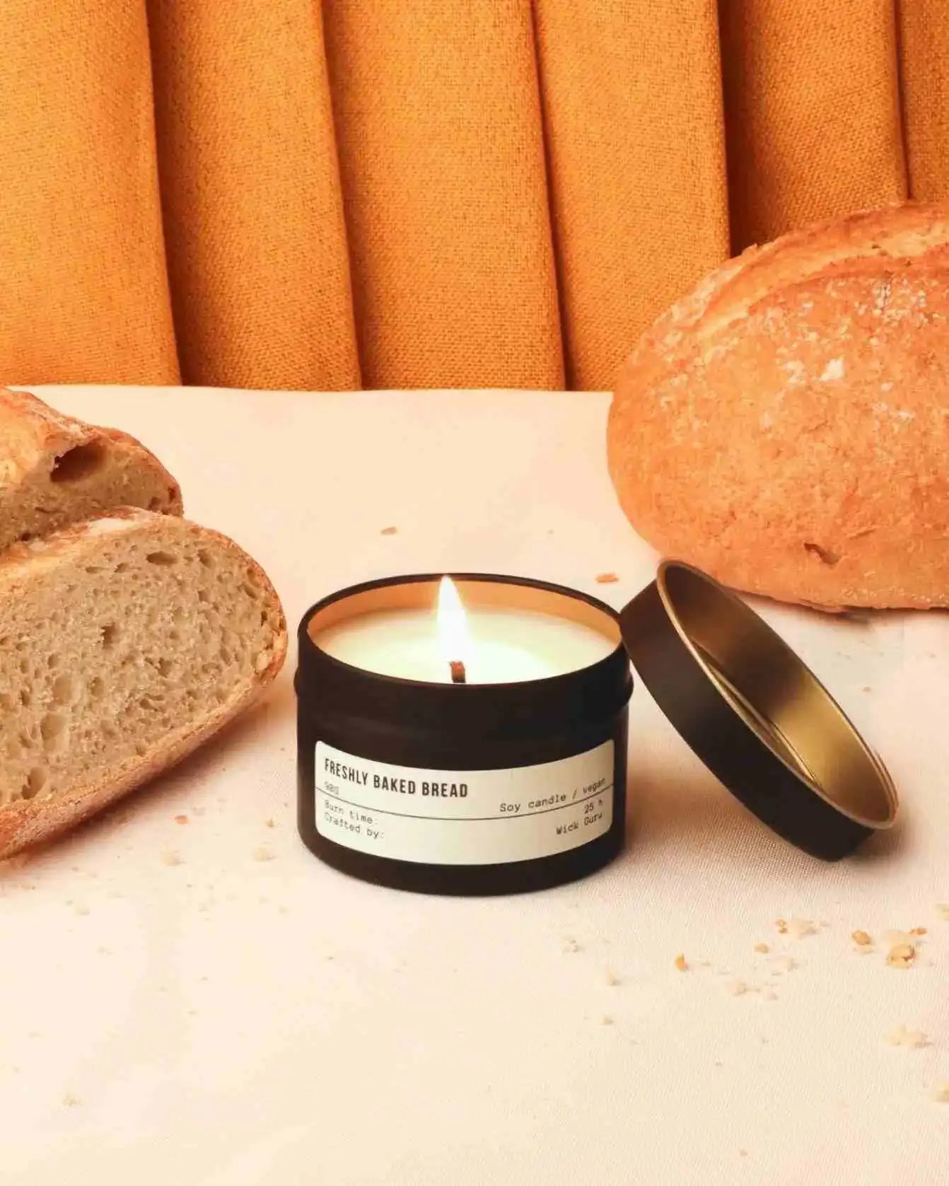 Freshly baked bread tin