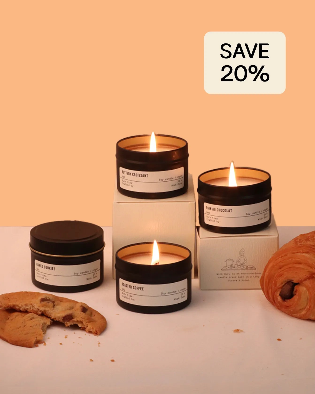 Cafe tin candle bundle