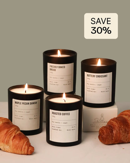 Spring bakery scandle set inspired by favorite seasonal café treats