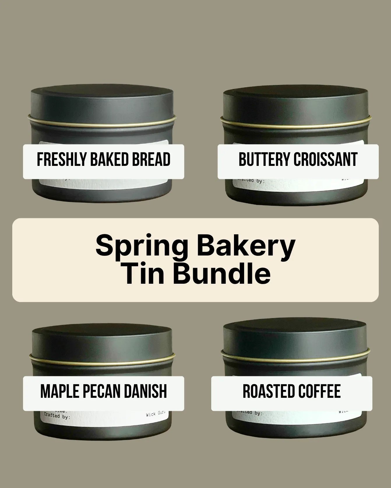 Spring bakery tin candle bundle of wick guru