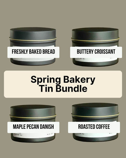 Spring bakery tin candle bundle of wick guru